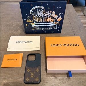 Louis Vuitton Monogram Black and Brown iPhone Case 15 pro max